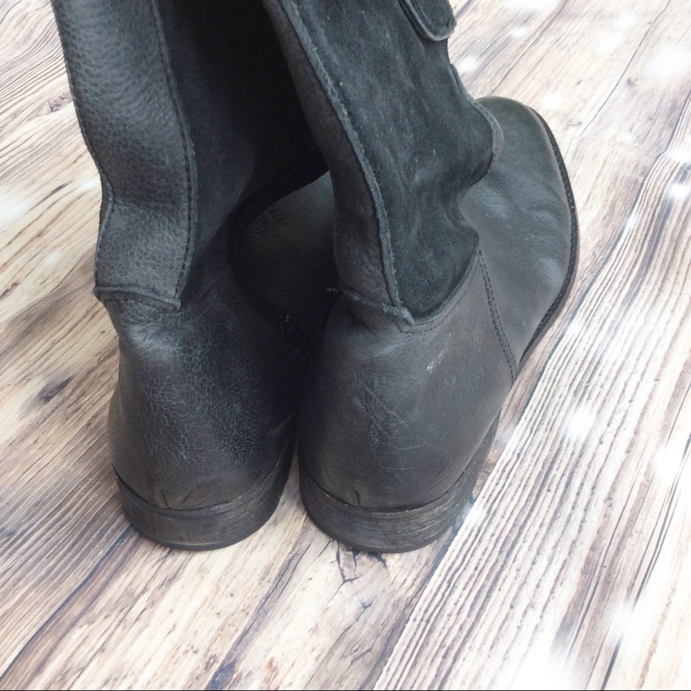 Faryl Robin Bruna Black Distressed Tall Moto Boots - Picture 8 of 8